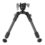 EQ-Precision 1QS C - Zweibein aus Carbon mit abnehmbarer Picatinny-Schiene und Kugelkopf - Traglast 10 kg