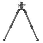 EQ-Precision 2QS C - Zweibein aus Carbon mit abnehmbarer Picatinny-Schiene und Kugelkopf - Traglast 12 kg