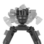 EQ-Precision 1QS A - Zweibein aus Aluminium mit abnehmbarer Picatinny-Schiene und Kugelkopf - Traglast 10 kg