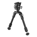 EQ-Precision 1QS A - Zweibein aus Aluminium mit abnehmbarer Picatinny-Schiene und Kugelkopf - Traglast 10 kg