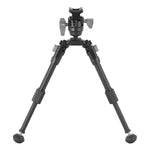 EQ-Precision 1QS A - Zweibein aus Aluminium mit abnehmbarer Picatinny-Schiene und Kugelkopf - Traglast 10 kg